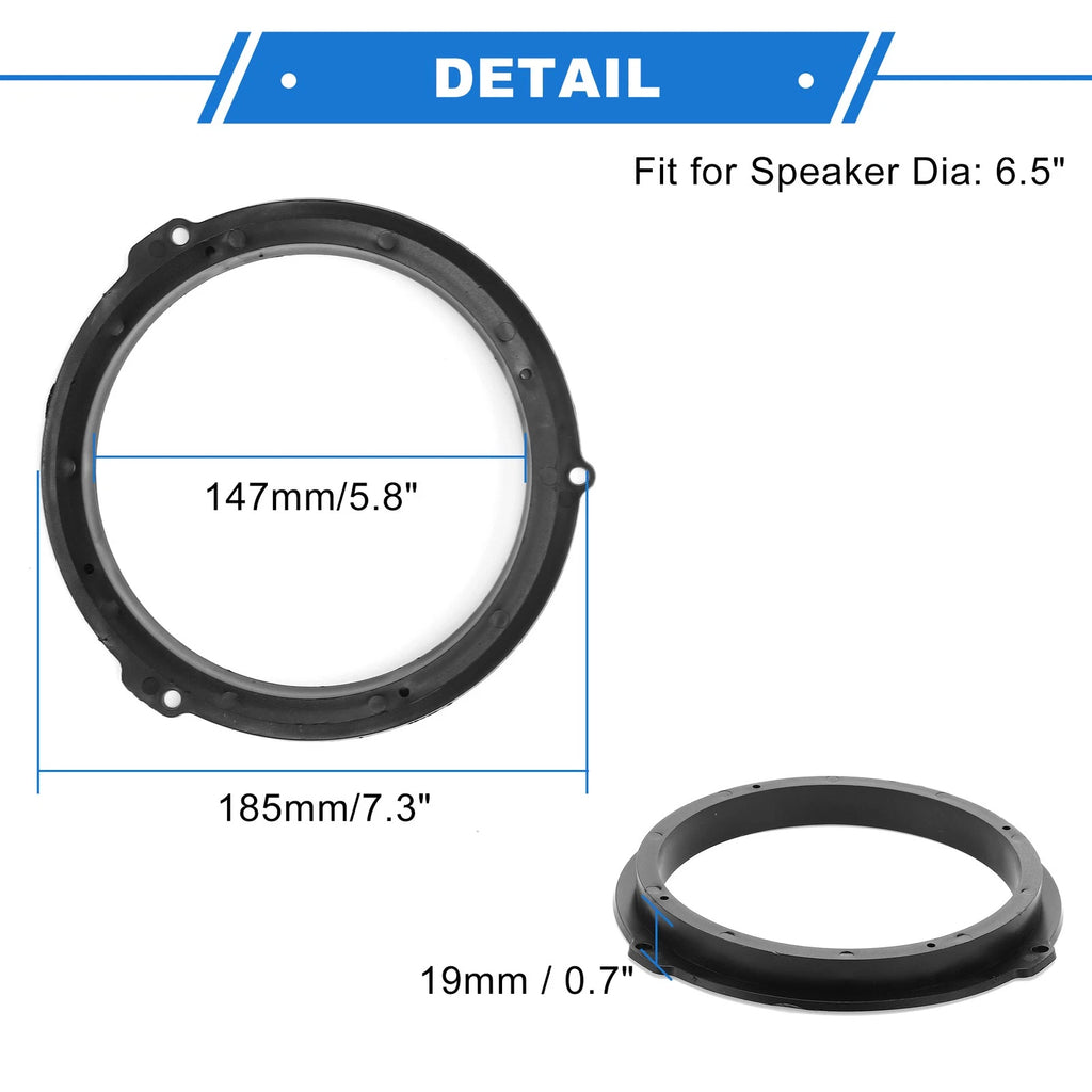 Set of 2 Speaker Spacer Rings for Ford Edge (6.5")