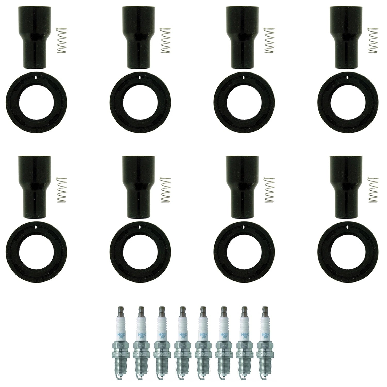 Set of 8 NGK Laser Platinum Spark Plugs & Coil Boots for 4Runner GX470 Tundra V8 (2003–2006)