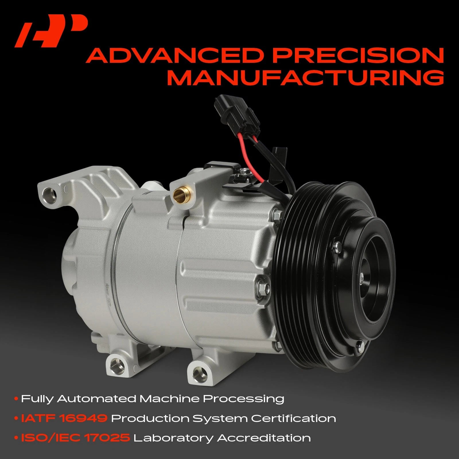A/C Compressor with Clutch for Hyundai Accent Kia Rio (2018–2019)
