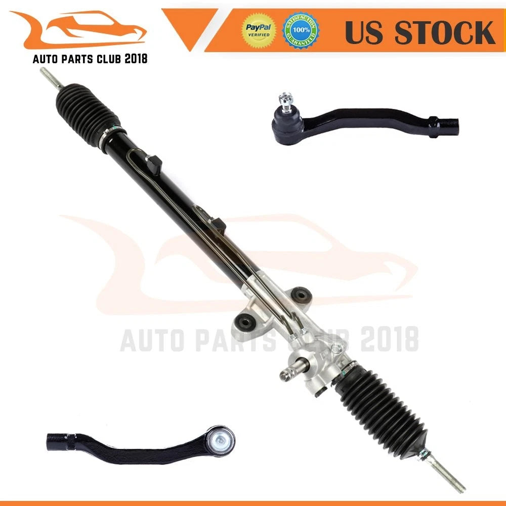 3Pcs Power Steering Rack & Pinion + Outer Tie Rods for Honda Accord (2002)