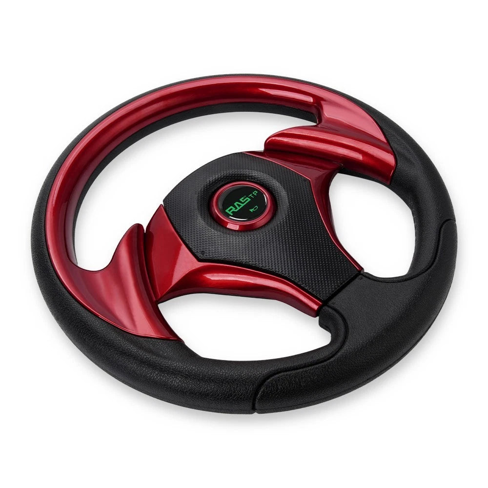 12.5" Red Steering Wheel for EZGO TXT RXV Yamaha Club Car 6 Hole