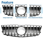 Front Upper Bumper Grille for Mercedes-Benz GLK280 (2009) Chrome Silver Tone