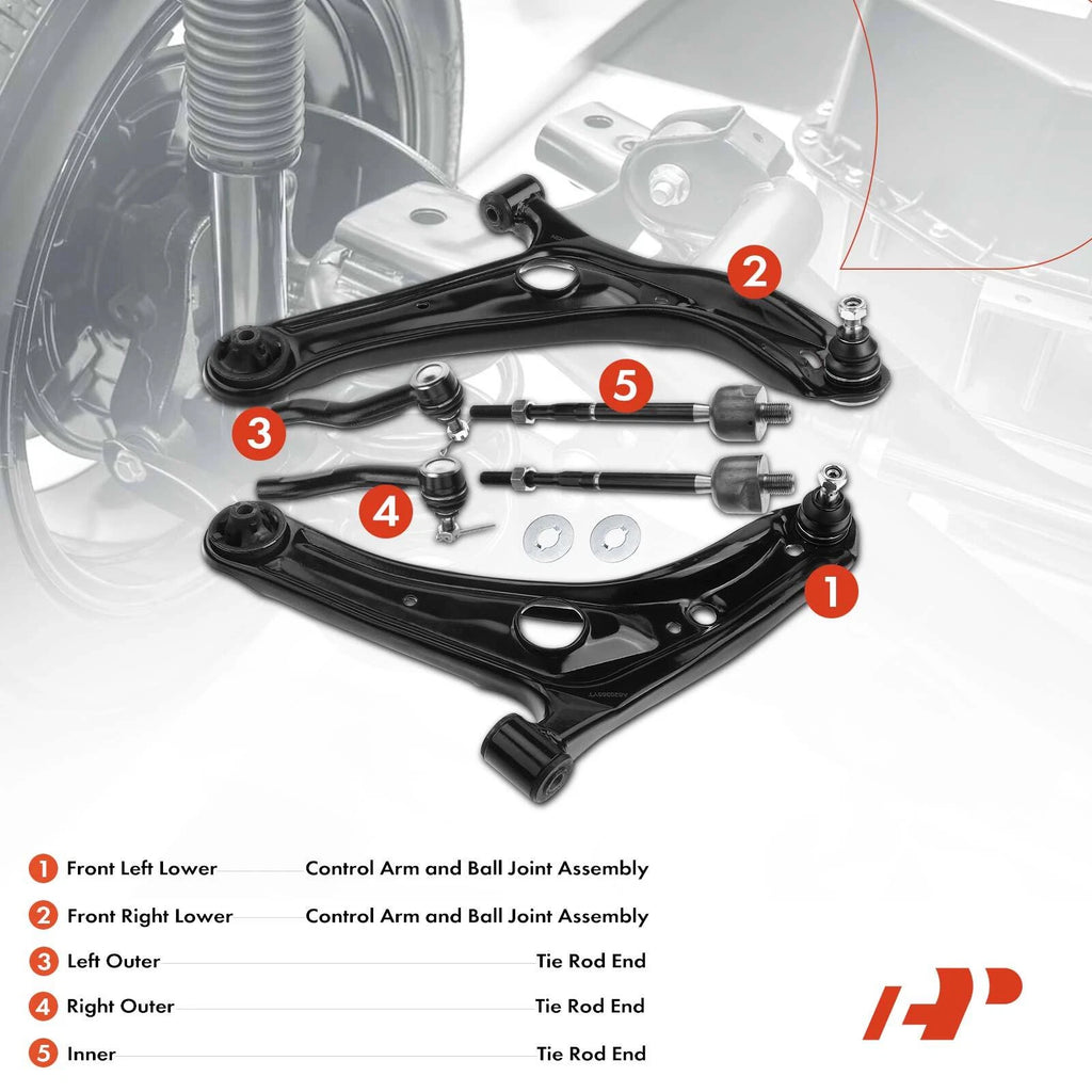 Front Lower Control Arm and Tie Rod for Toyota Echo (2004-2005)
