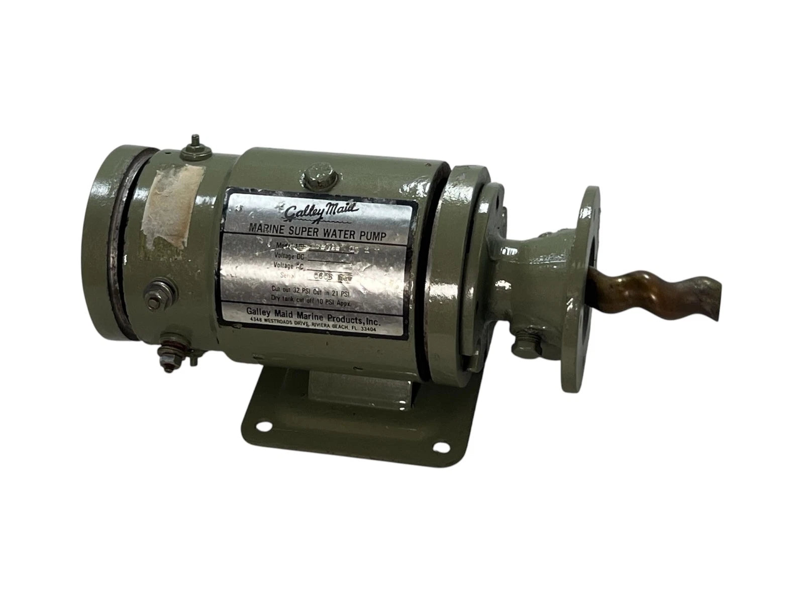 Galley Maid Water Pressure System Pump 7 GPM 12V MR Series for Marine (For Parts)