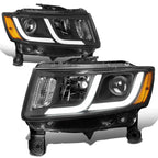 LED DRL Projector Headlight Pair for Jeep Grand Cherokee (2014–2016)