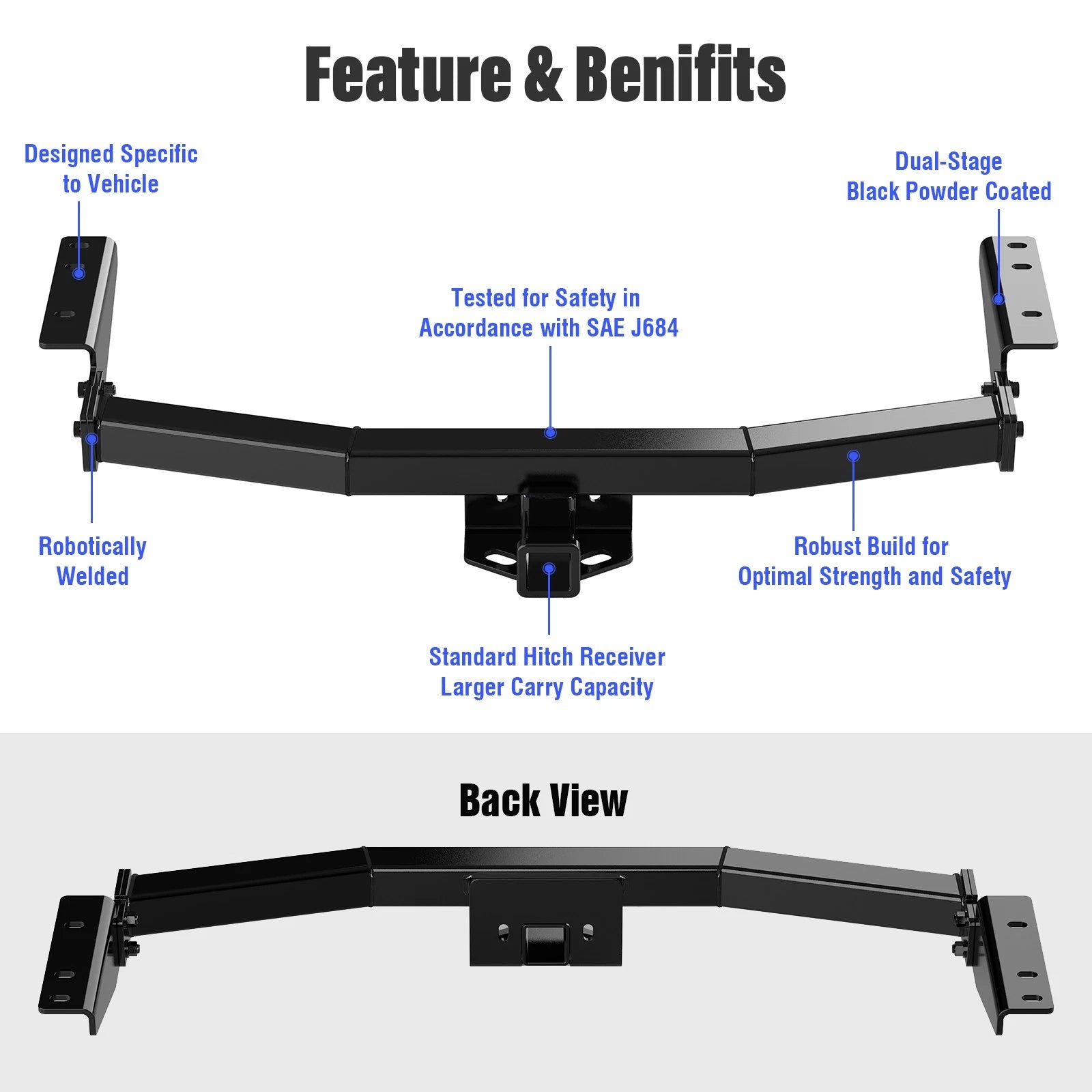 Towing Hitch Receiver Class 3 for Infiniti QX60 (2014-2020)