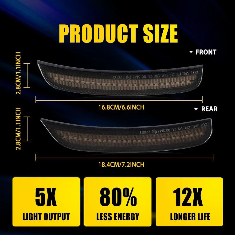 8X Dynamic RGB LED Side Marker Lights for Chrysler 300 300S 300C (2015–2023)