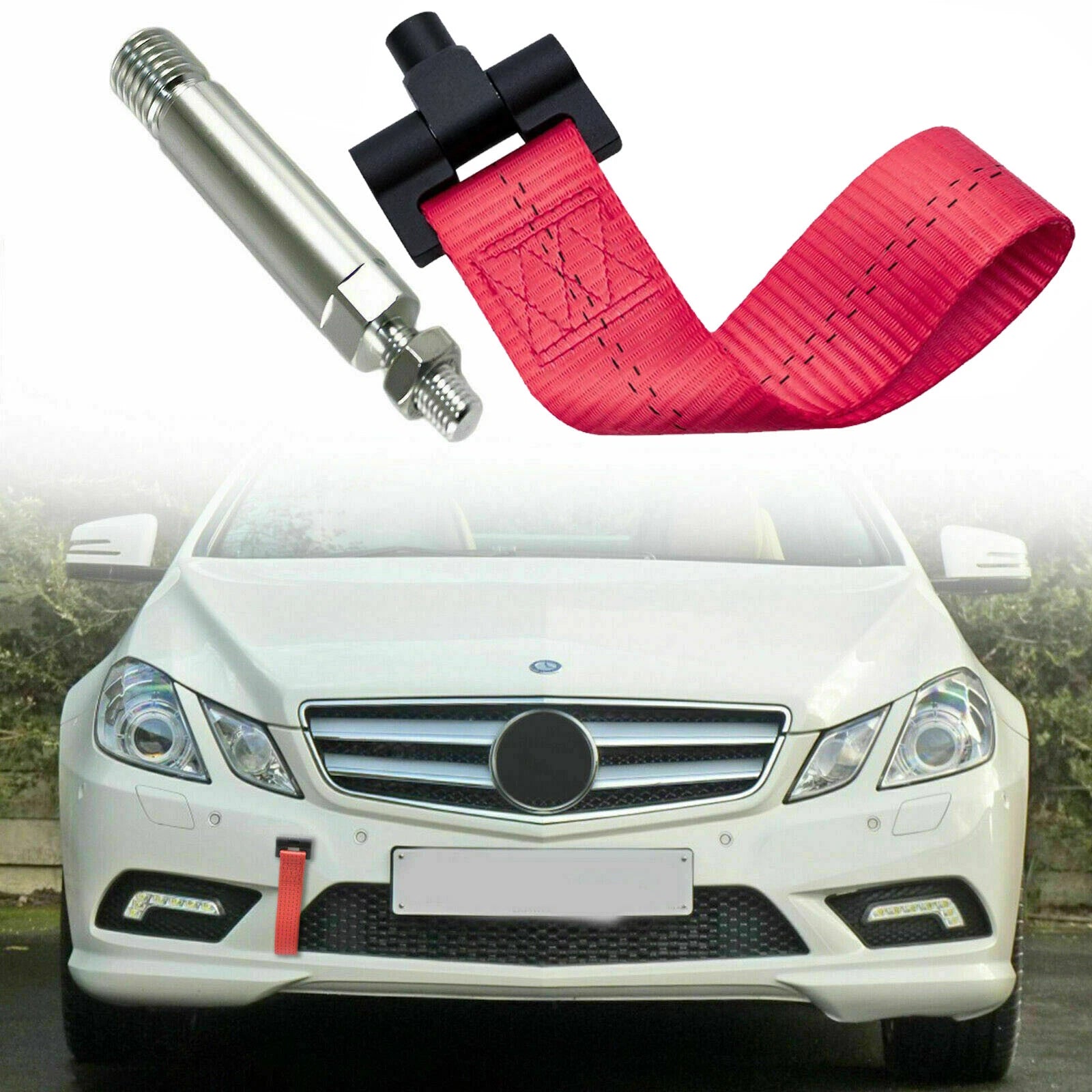 Front Bumper Tow Hook Racing Strip for Mercedes-Benz C E S M GLA GLK (2013–2021)