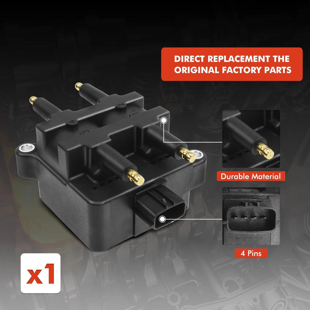 Set of 4 Iridium Spark Plugs & Ignition Coil for Subaru Outback (2004–2005)