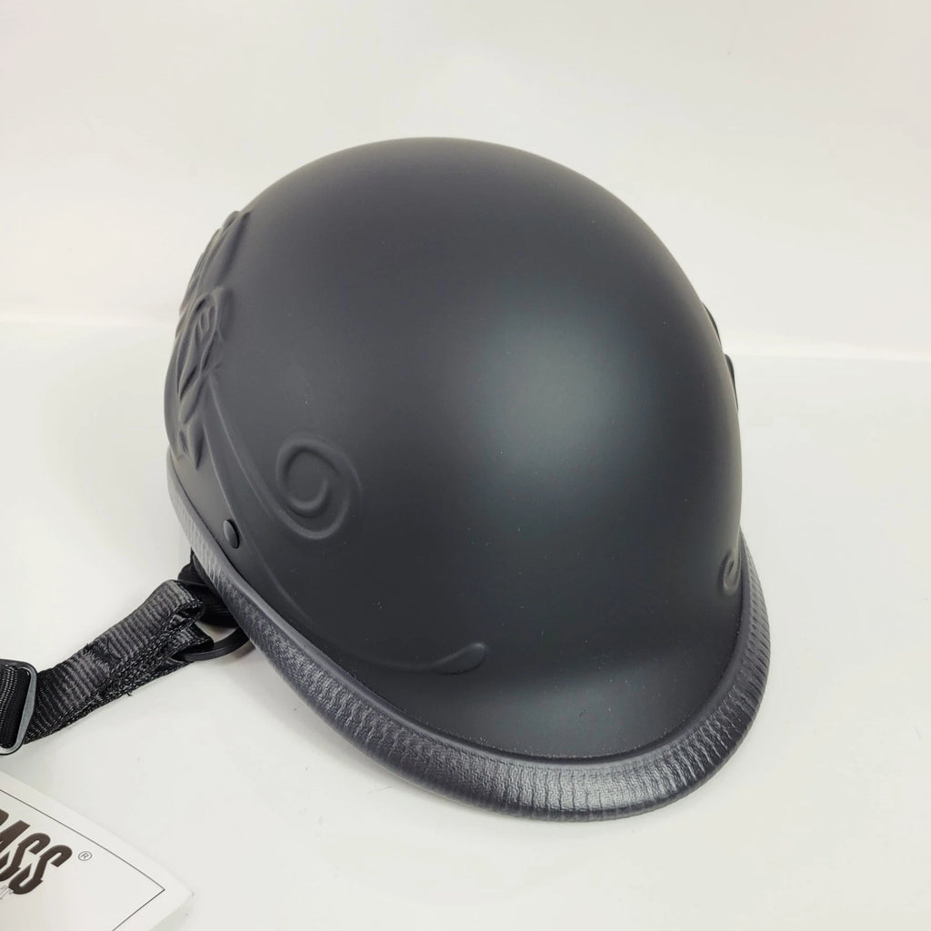 Half Helmet for Motorcycle DOT Approved Rose Tattoo Polycarbonate Shell