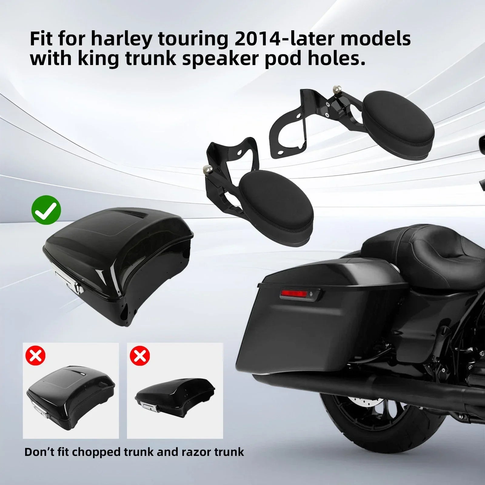 Armrests Black for Harley Road Electra Glide (2014-2025)