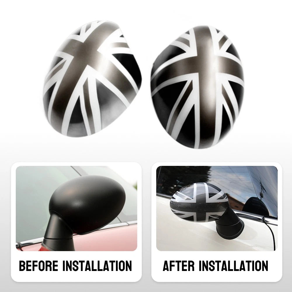 Set of 2 ABS Mirror Cap Covers for Mini Cooper R55 R56 R57 R60 R61 (2008–2016)