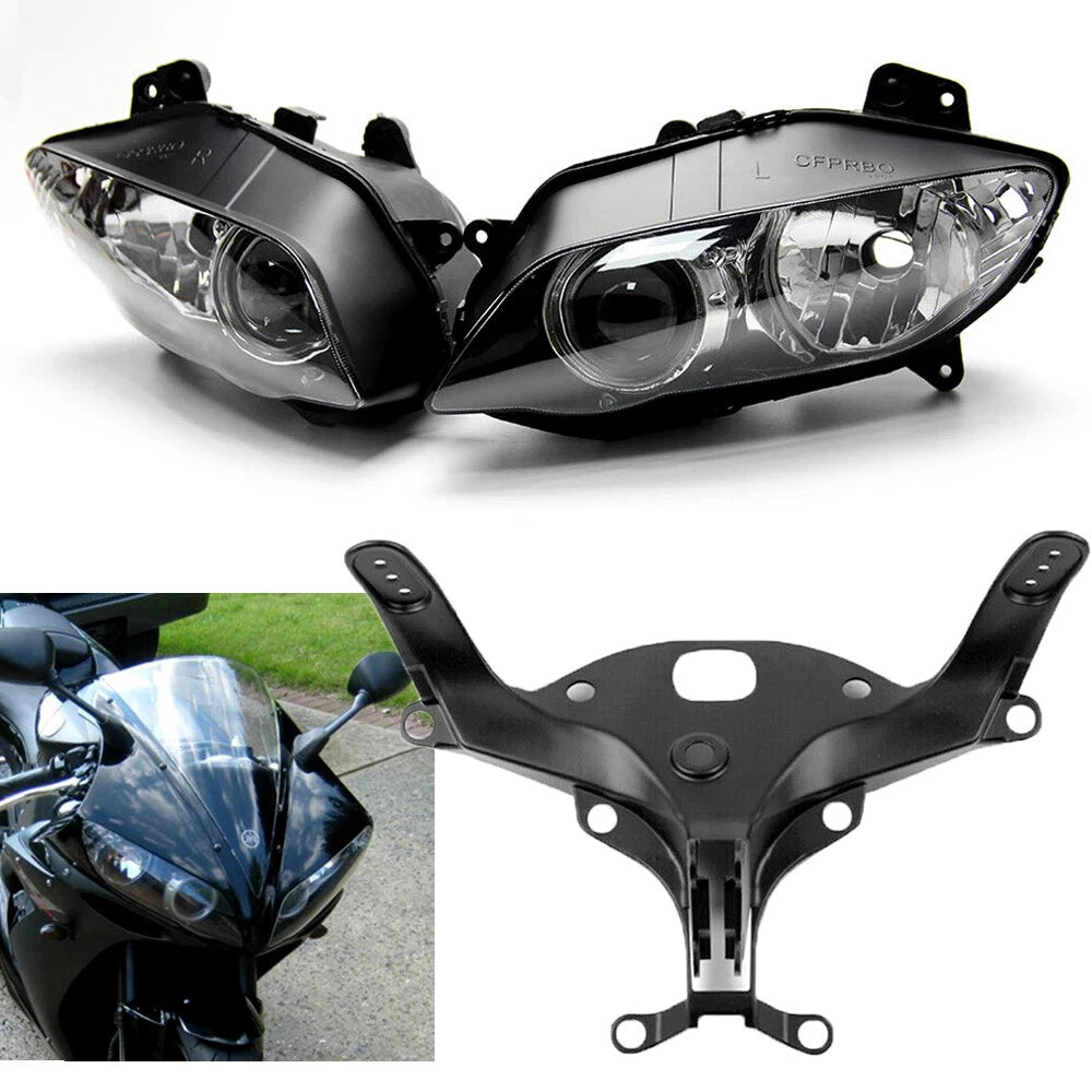 Front Headlight with Upper Fairing Stay Bracket for Yamaha YZF R1 (2004–2006)