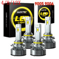 Set of 4 9005 + 9006 LED Headlight Kit Bulbs High Low Beam White