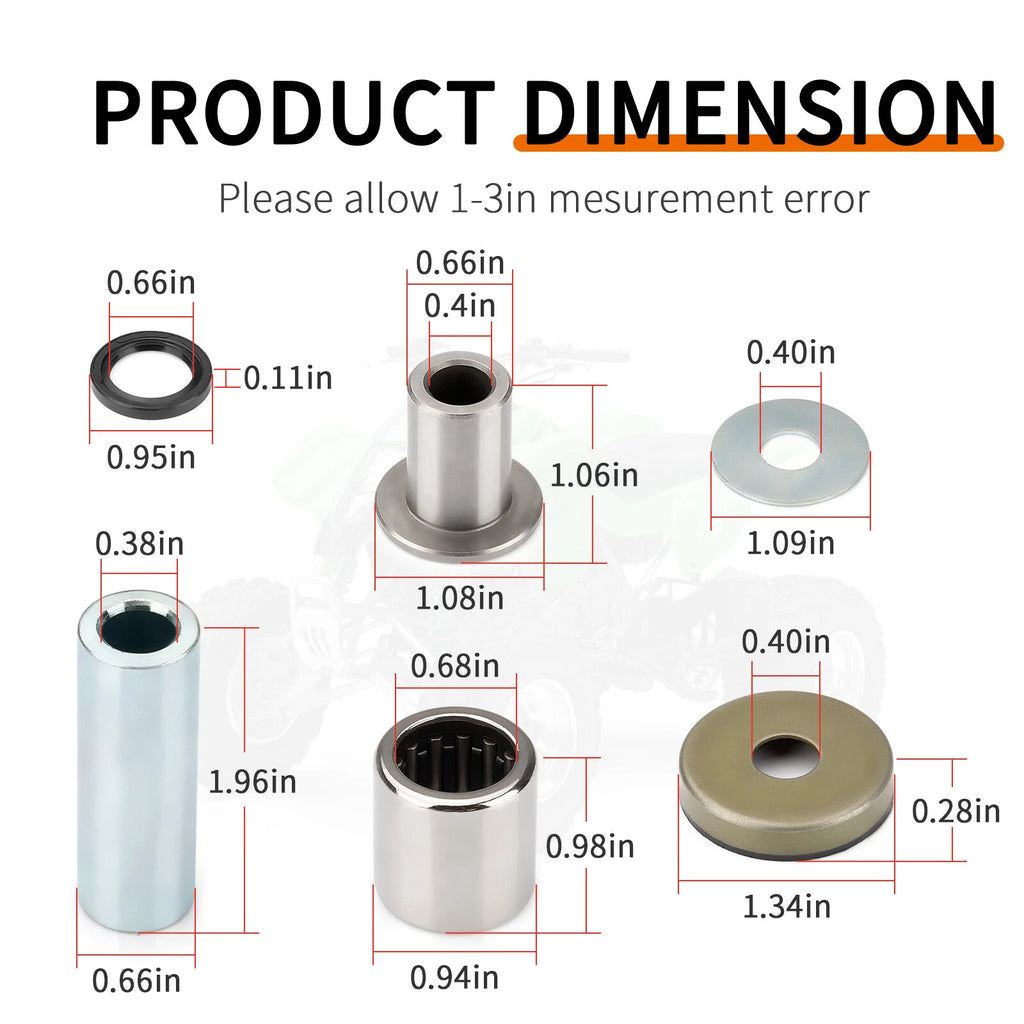 Front Upper & Lower A-Arm Bushing Seals Kit for Kawasaki KFX400 (2003–2006)