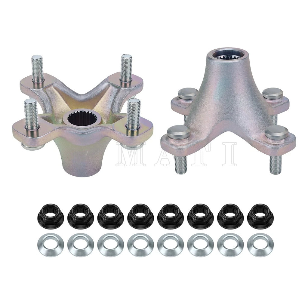 2X Rear Wheel Hubs & Flange Lug Nuts for Honda TRX450R TRX450ER (2006–2009)