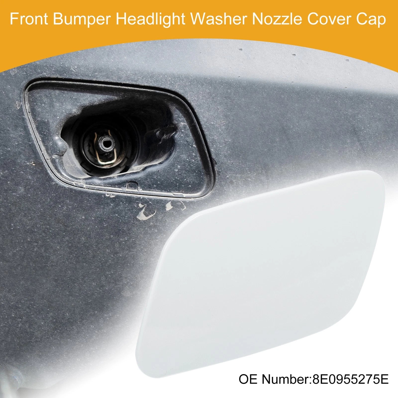Front Left Washer Nozzle Cover Cap for Audi A4 (2005–2008) 1 Pcs White