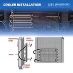 2X Universal Aluminum Remote Transmission Oil Cooler Radiator Kit