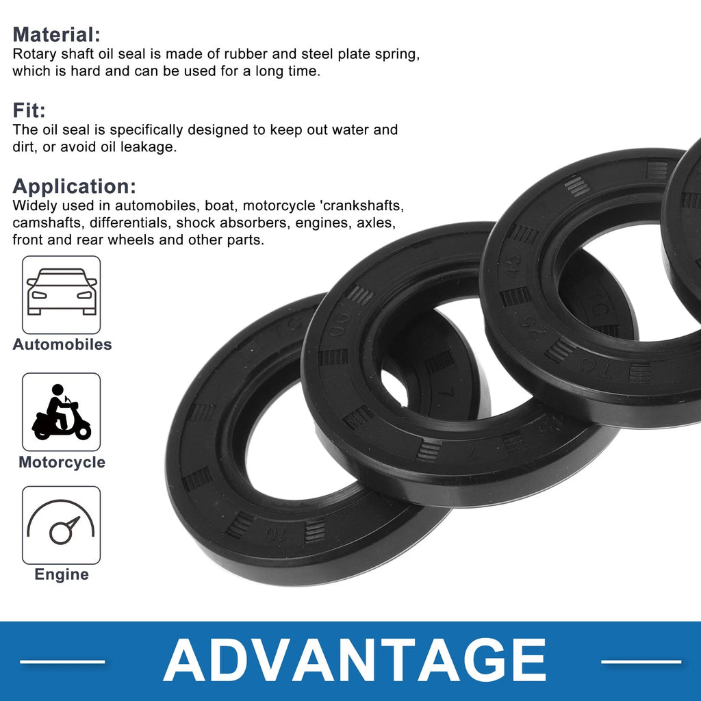 Set of 5 Oil Seal Rotary Shaft Seal Nitrile Rubber 25x45x7mm