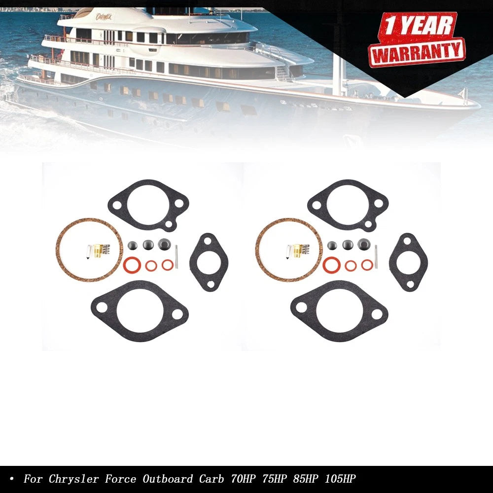 Set of 2 Carburetors for Chrysler Force Outboard (1970–1990)