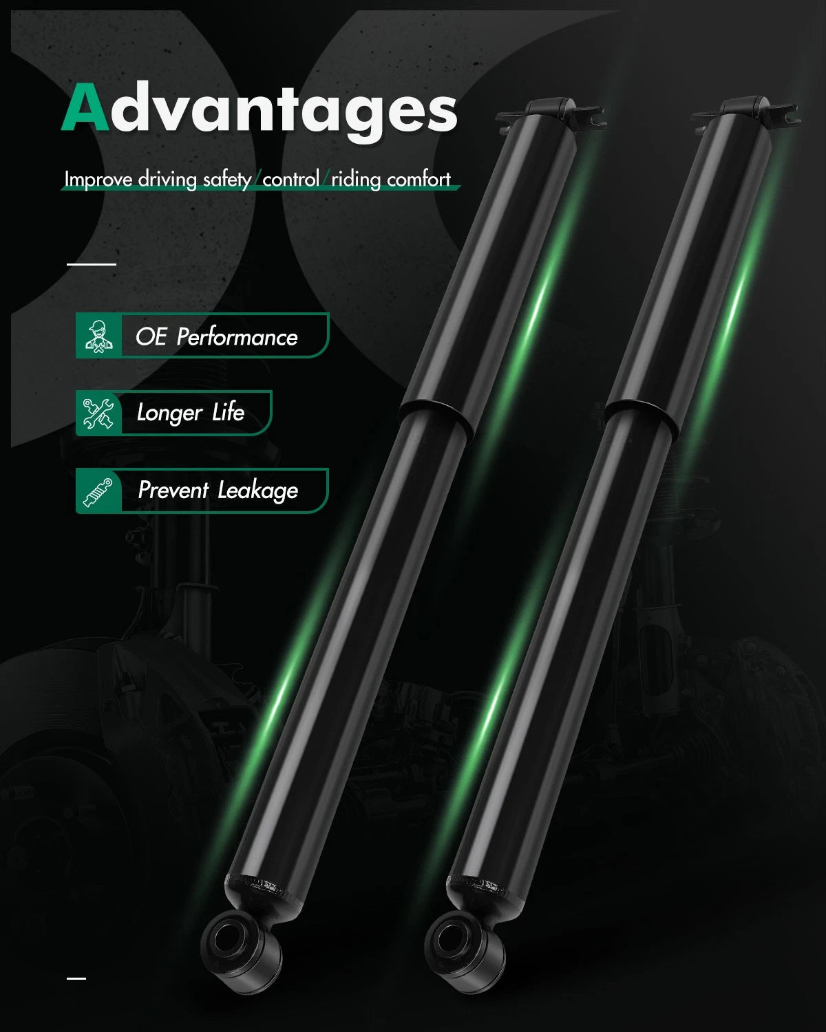 Set of 2 Rear Struts for Dodge Dakota (1987–1996) 4WD