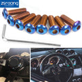 Set of 8 Steering Wheel Conical Screws with Allen Key - Blue