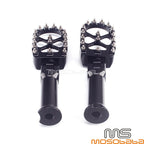 Black Wide Fat Foot Pegs Footrest w/ Bracket for Harley Softail (2018-2023)