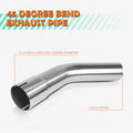 3.0" OD Stainless Steel Polished 45 Degree Exhaust Bend Pipe for Custom Applications