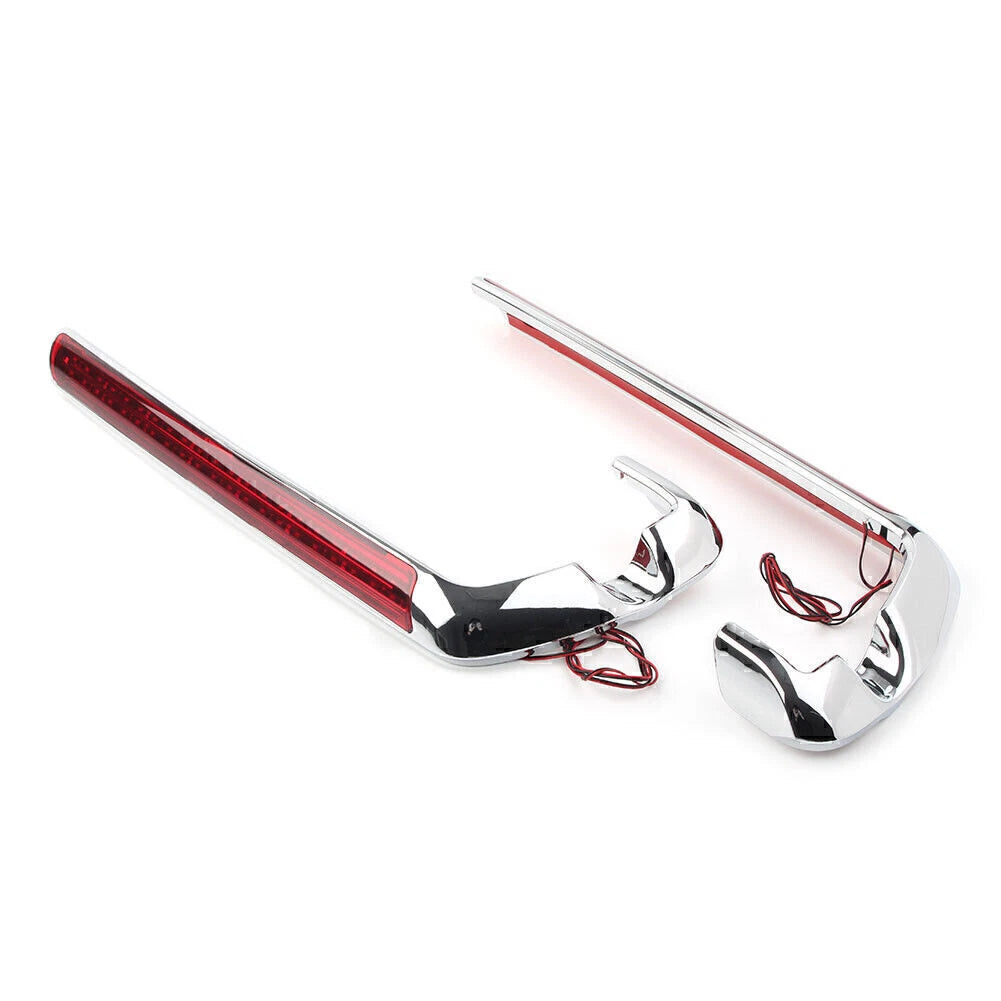 2X Chrome Saddlebag LED Side Marker Light Red Lens for Harley Touring (2014–2020)