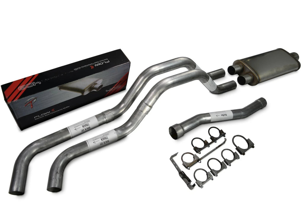 Dual Exhaust Kit 2.5" for Nissan Titan (2004–2006) Flow II No Tips Mandrel B