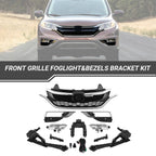 Set of 11 Front Grille Fog Light Bezels Bracket Kit for Honda CR-V (2015–2016)