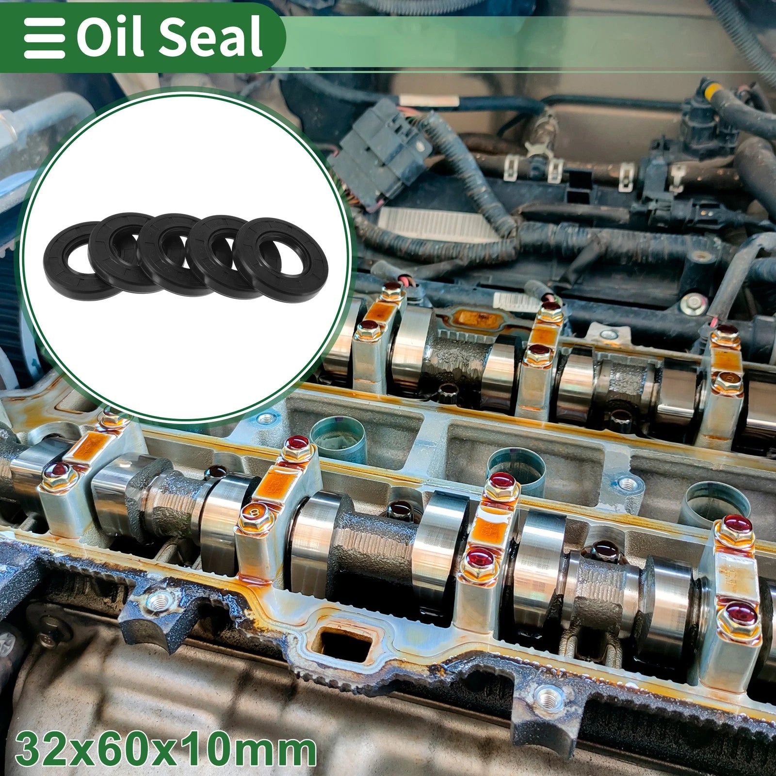 Set of 5 Oil Seal Rotary Shaft Seal NBR Rubber 32x60x10mm