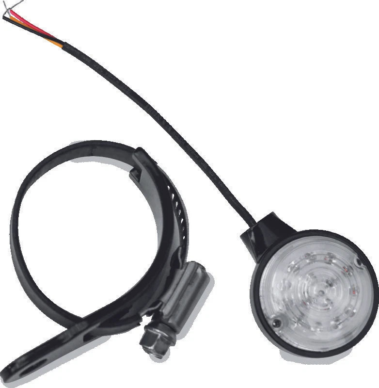 LED Turn Signals Fork Mount Black/Amber for Powersports (2 in.)