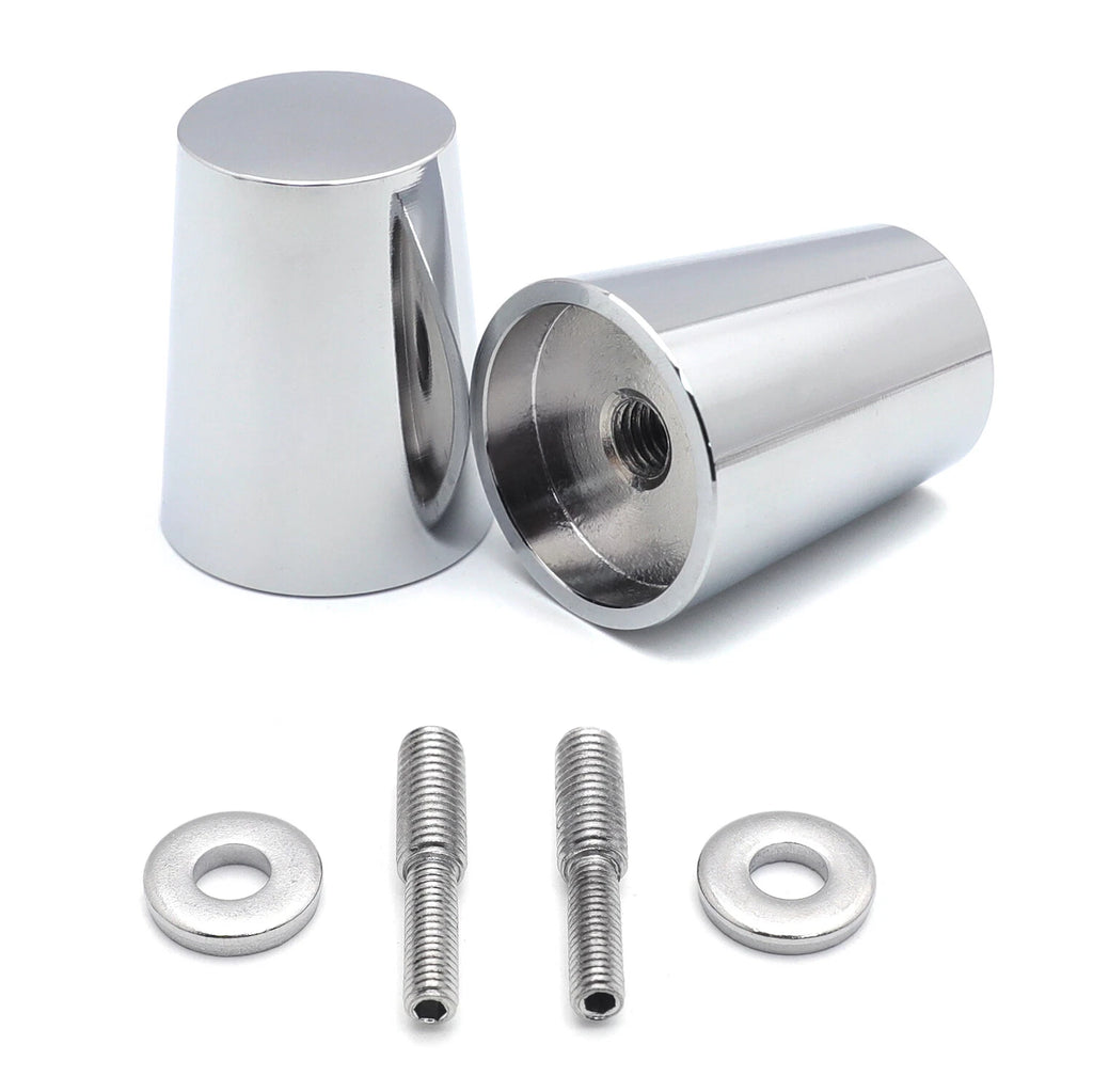 Set of 2 Chrome Handle Bar Ends for Suzuki GSXR 1000, Yamaha R1, R6