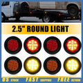 2X 12V LED Marker Lights for Truck Trailer (Round Amber Red)