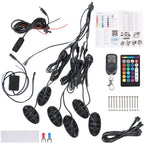 Set of 6 RGB LED Rock Lights for Jeep Offroad