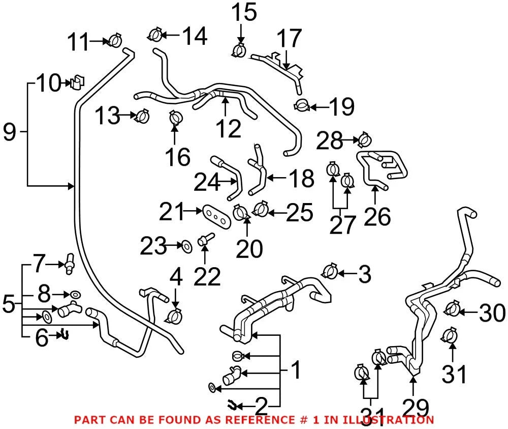 Upper Radiator Coolant Hose 7L0122101J for VW Touareg (2008)