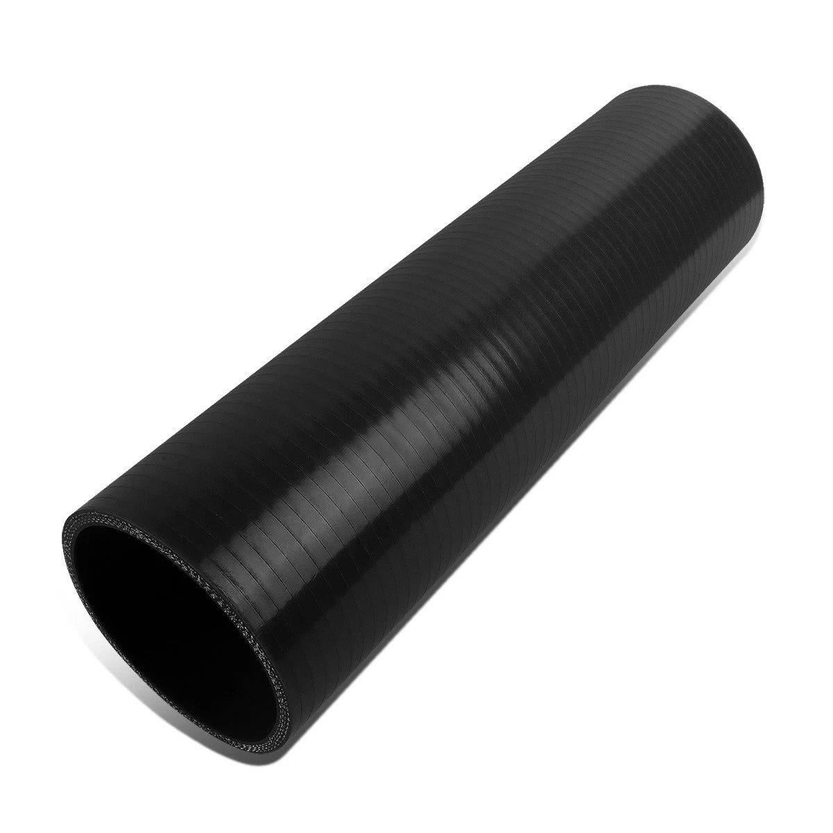 3" ID 12" Long Straight Transition 4-Ply Black Silicone Intercooler Pipe Hose