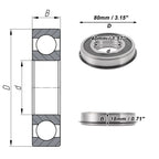 6208NR2RS Deep Groove Ball Bearing for Scooter Skateboard (40x80x18mm)