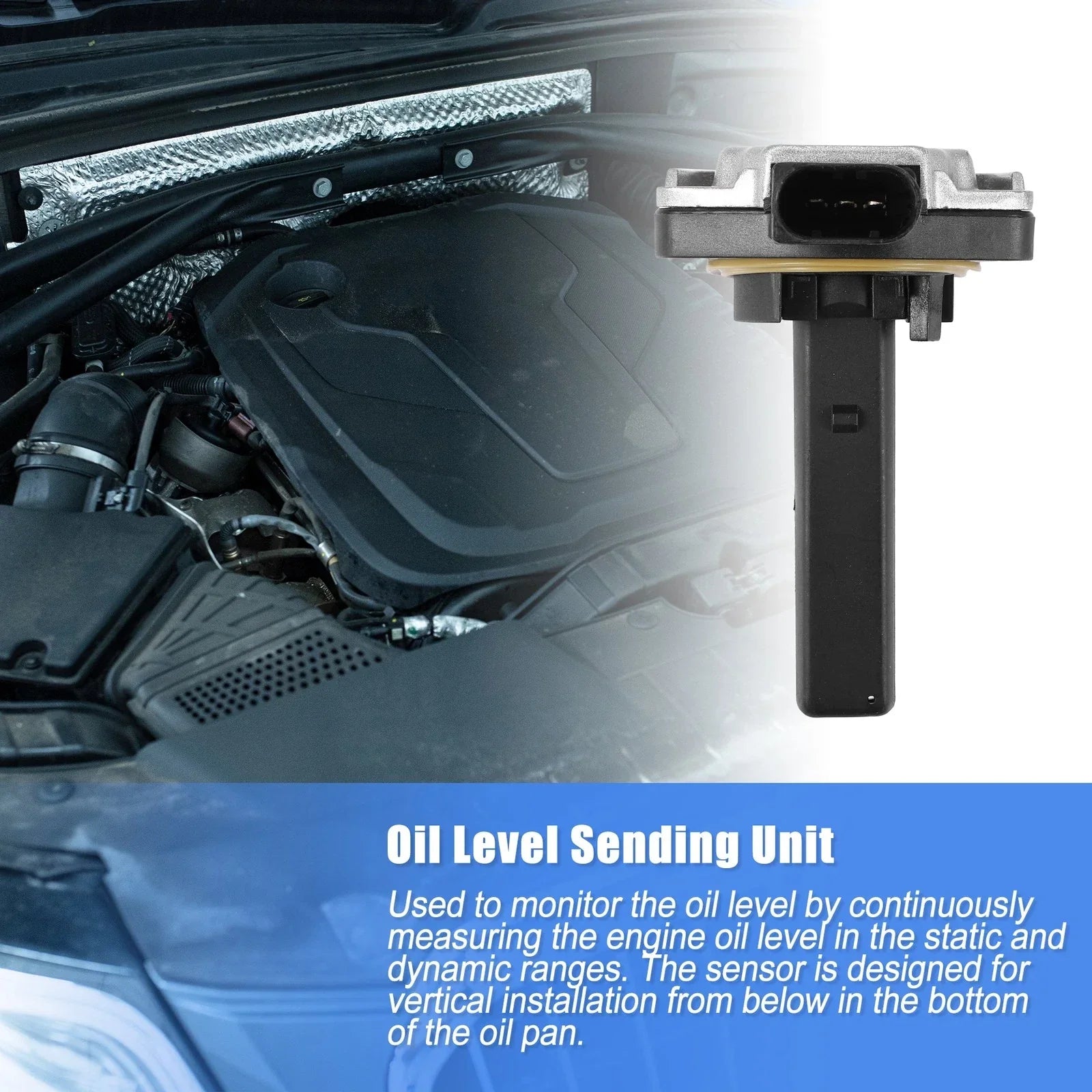 Oil Level Sensor 2.0L for BMW X1 SDrive28i XDrive28i Black