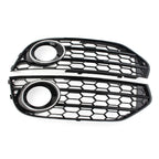 Front Bumper Honeycomb Fog Light Grille Cover for Audi A4 Allroad (2010–2016) Chrome