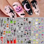 5 Sheets Halloween Nail Art Stickers for DIY Decoration
