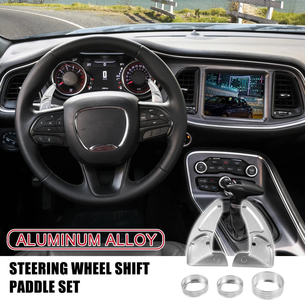Silver Tone Inner Paddle Shifter Set for Dodge Charger (2015–2023) 745065577905