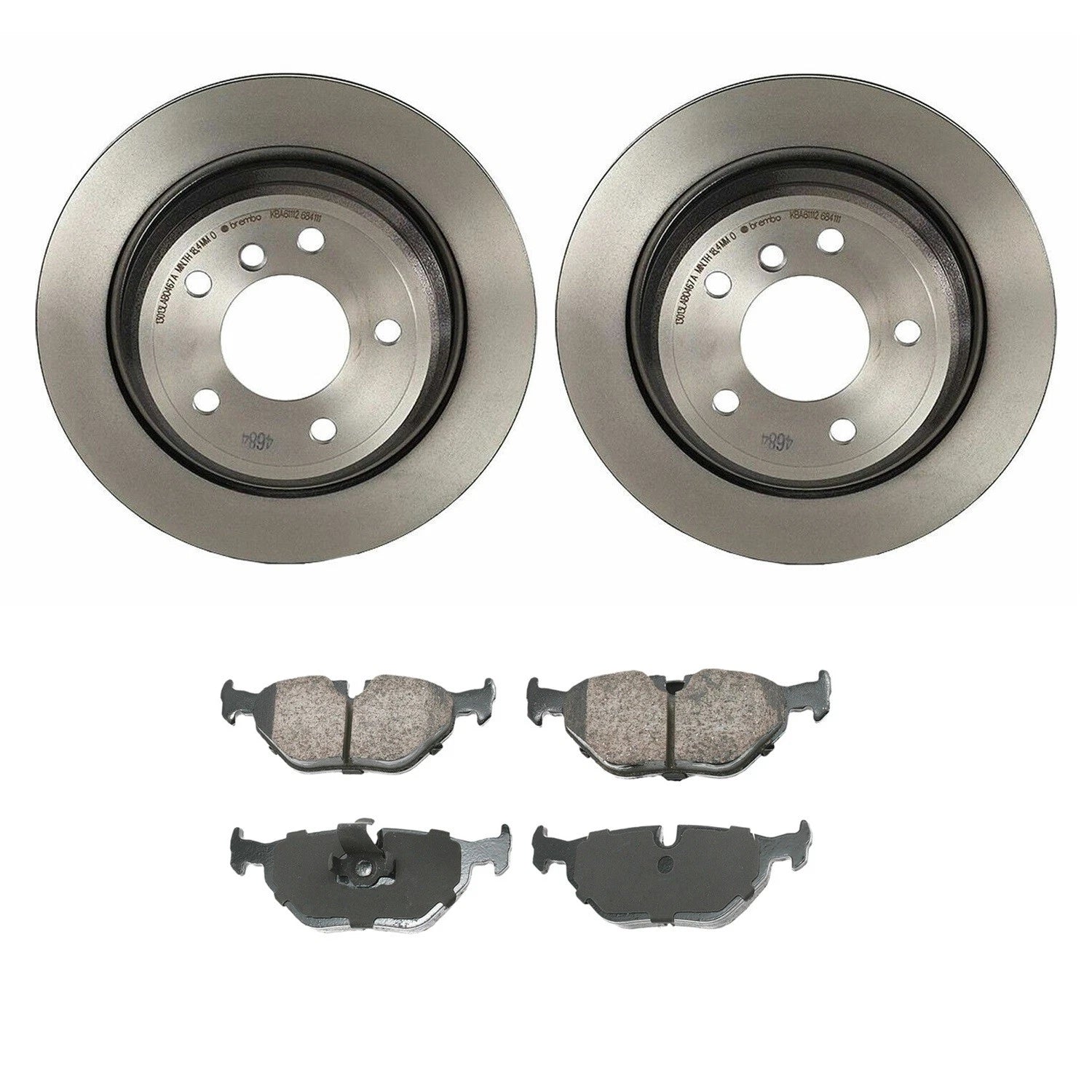 Akebono Euro Rear Brake Kit 298mm Disc Rotors Ceramic Pads for BMW E39 (1997–2003)
