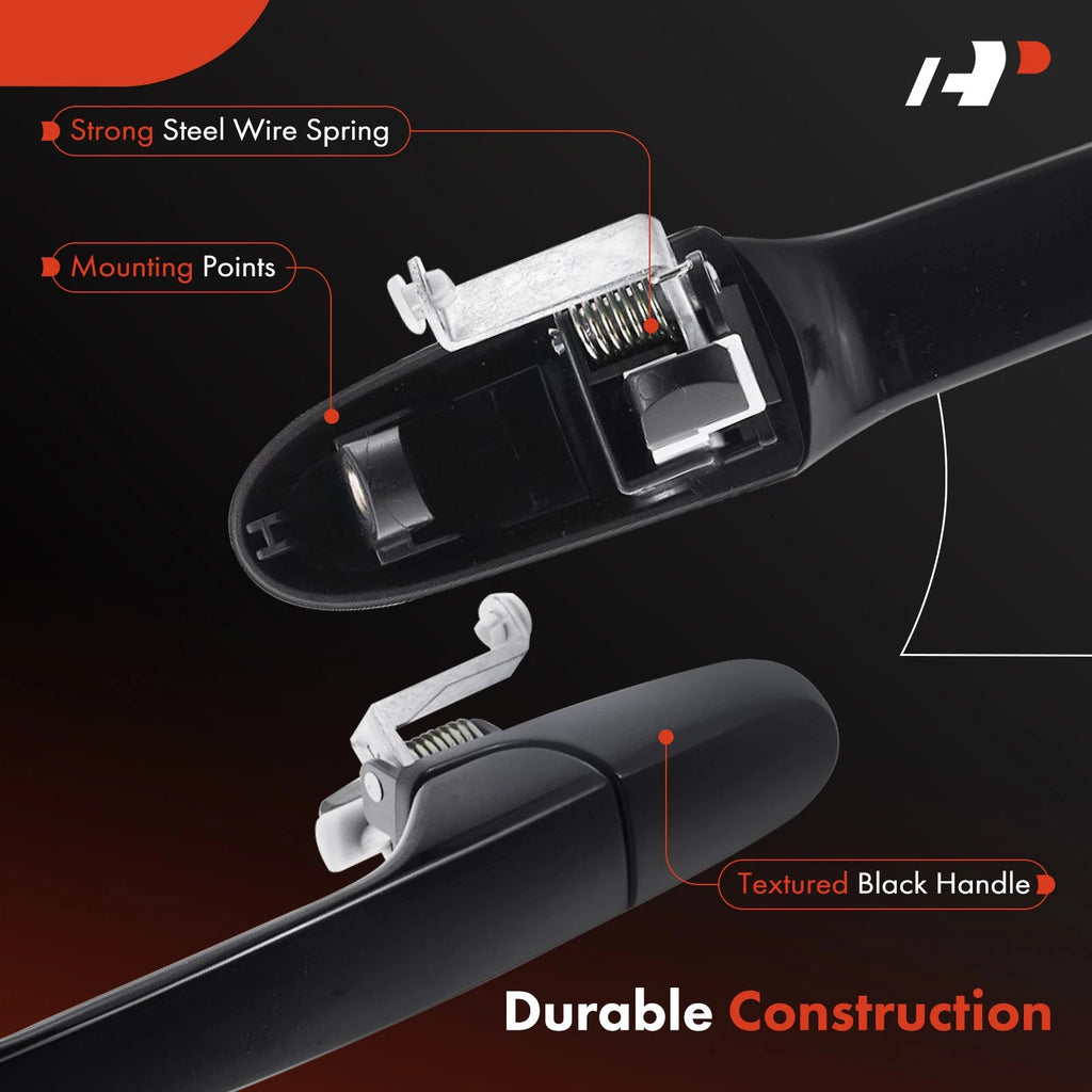 2X Rear Black Exterior Door Handle for Chevrolet Cobalt (2005–2010)
