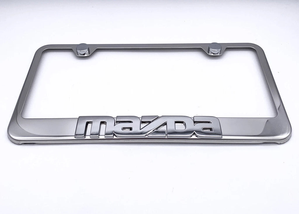 License Plate Frame Chrome 3D Mazda Script for Mazda 3 (2014–2018)