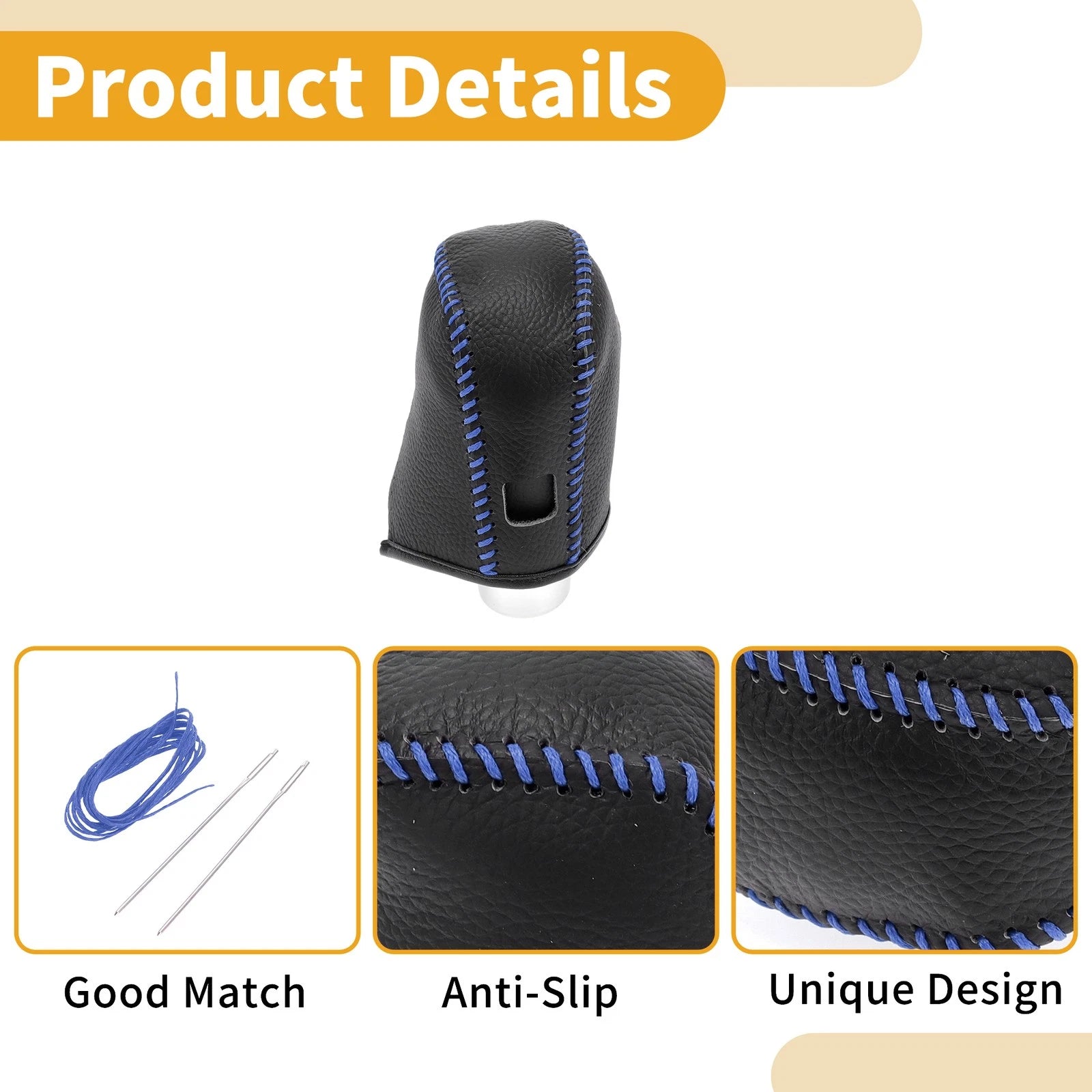 1 Pc Gear Shift Knob Cover for Nissan Altima (2019–2024) Pebbled Black Blue