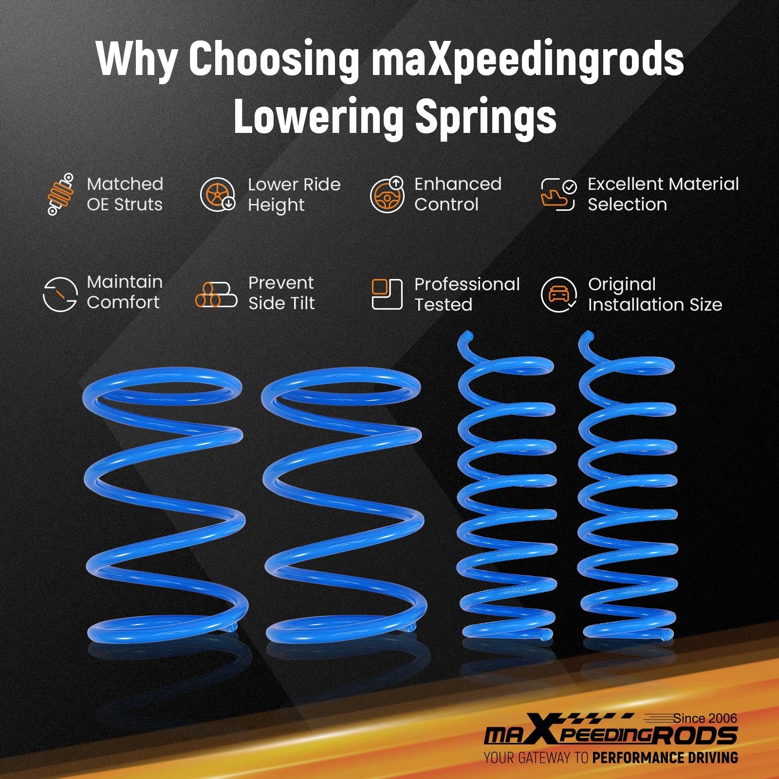 MaXpeedingrods Lowering Springs for Mitsubishi Lancer (CX/CY) (2008–2016)
