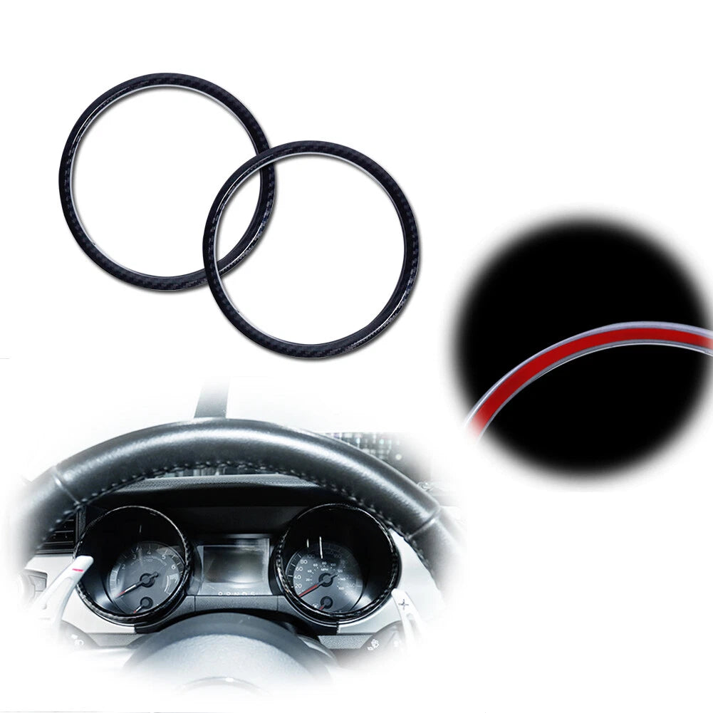 Carbon Fiber Dash Speedometer Panel Cover Trim Ring for Ford Mustang (2015–2020)