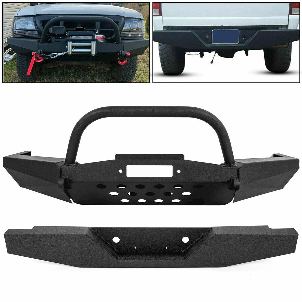Front Winch Bumper with Bull Bar & Rear Bumper for Ford Ranger (1993–2011)